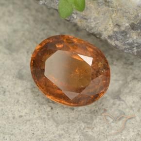 Grenat Hessonite Orange moyen-foncé naturelle ovale, 2.14 ct, VS-SI