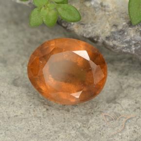 Grenat Hessonite Orange jaunâtre naturelle ovale, 2.06 ct, VS-SI