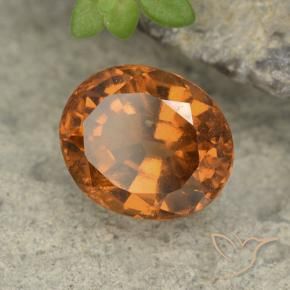 Grenat Hessonite Orange terre naturelle ovale, 1.79 ct, VS-SI