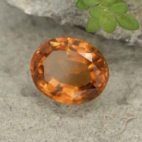 Grenat Hessonite Orange moyen-foncé naturelle ovale, 1.81 ct, VS