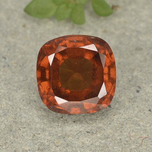 Grenat Hessonite Ambre orange naturelle Coussin, 1.87 ct, VS