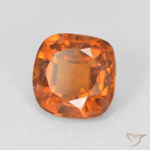 Grenat Hessonite Orange foncé naturelle Coussin, 1.83 ct, VS-SI