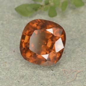 Grenat Hessonite Ambre orange naturelle Coussin, 1.75 ct, VS