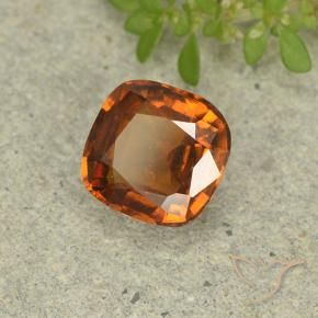 Grenat Hessonite Orange foncé naturelle Coussin, 1.60 ct, VS