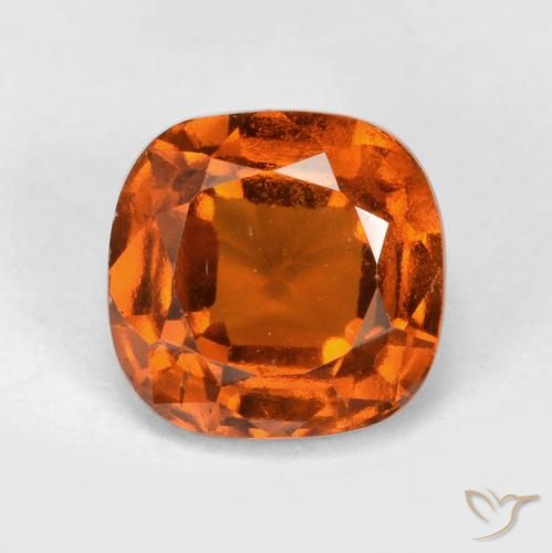 Grenat Hessonite Orange feu naturelle Coussin, 1.94 ct, VS