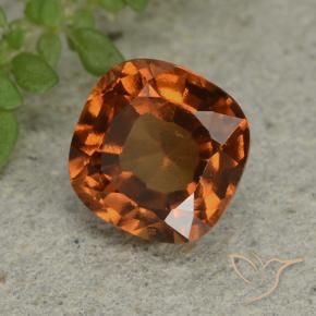 Grenat Hessonite Orange foncé naturelle Coussin, 1.84 ct, VVS-VS