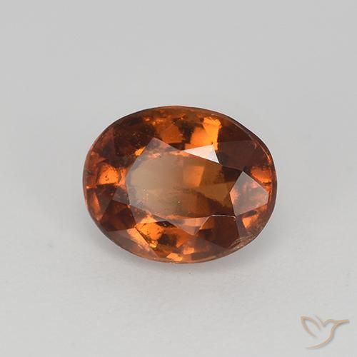 Grenat Hessonite Orange rougeâtre naturelle ovale, 1.52 ct, VS
