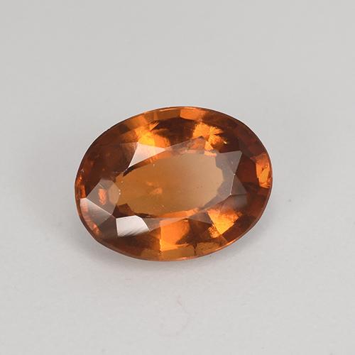 Grenat hessonite orange naturelle coupe ovale, 1,27 ct, VS