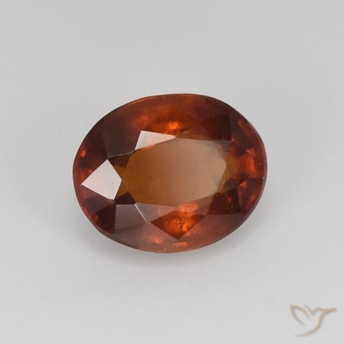 Grenat Hessonite Marron chaud naturelle ovale, 1.56 ct, VS