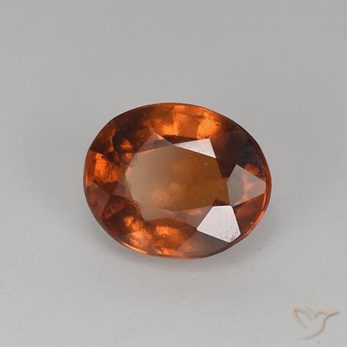 Grenat Hessonite Brun cannelle profond naturelle ovale, 1.37 ct, VS