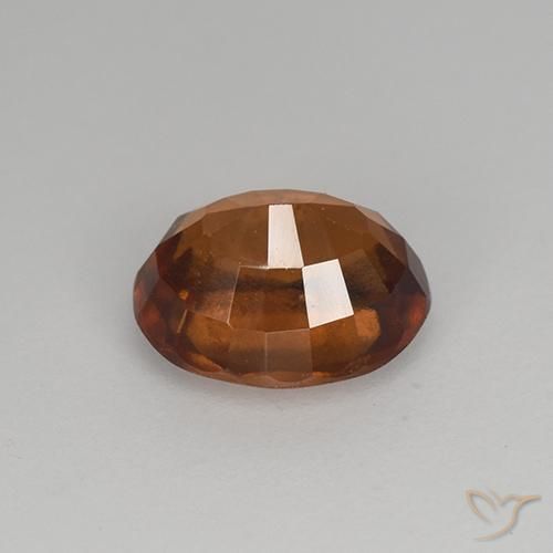Grenat Hessonite Brun cannelle profond naturelle ovale, 1.37 ct, VS