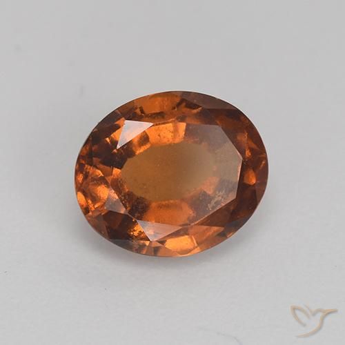 Grenat Hessonite Brun orangé naturelle ovale, 1.86 ct, VS-SI