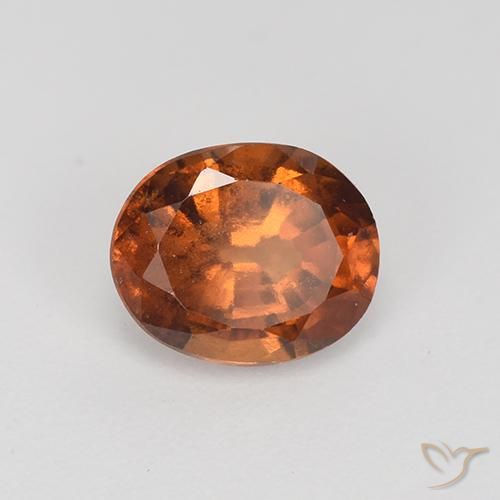 Grenat Hessonite Brun moyen naturelle ovale, 1.86 ct, VS-SI
