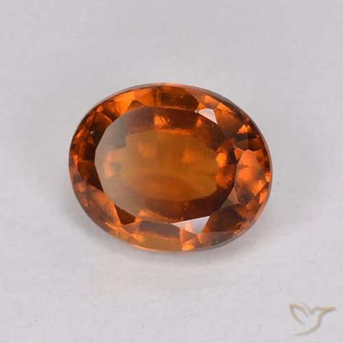 Grenat Hessonite Brun orangé naturelle ovale, 2.16 ct, VS