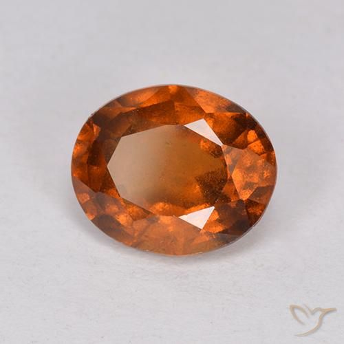 Grenat Hessonite Orange foncé naturelle ovale, 1.84 ct, VS-SI
