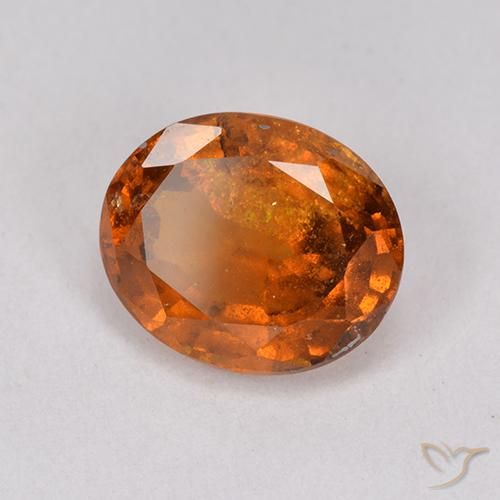 Grenat Hessonite Orange moyen-foncé naturelle ovale, 1.98 ct, VS-SI