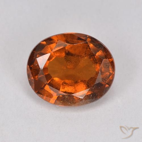 Grenat Hessonite Orange rougeâtre naturelle ovale, 1.80 ct, VS-SI