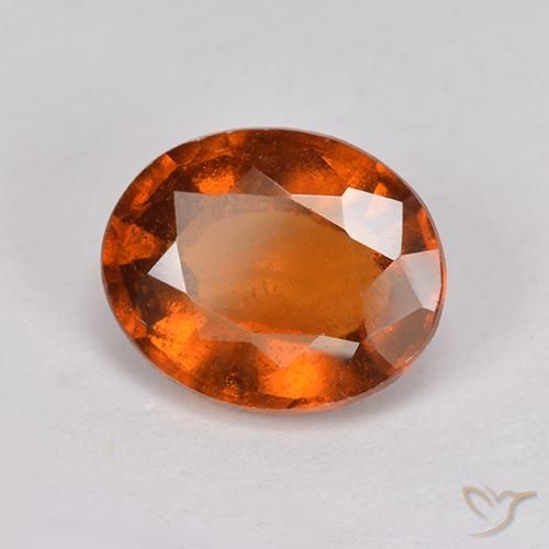 Grenat Hessonite Orange rougeâtre naturelle ovale, 2.72 ct, VS-SI