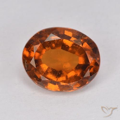 Grenat Hessonite Ambre orange naturelle ovale, 2.56 ct, VS-SI