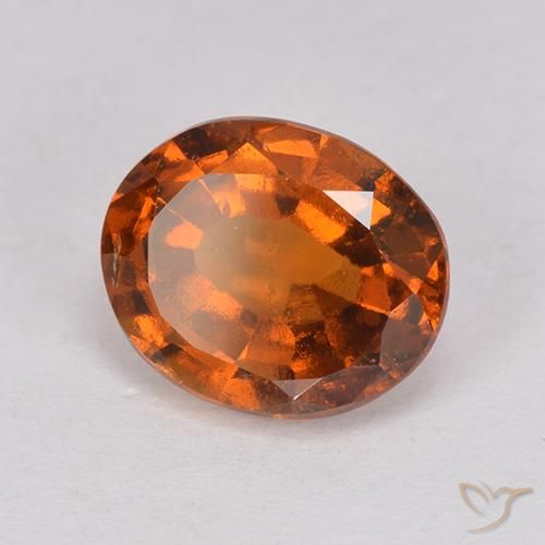 Grenat Hessonite Ambre orange naturelle ovale, 2.56 ct, VS-SI