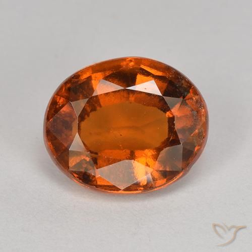 Grenat Hessonite Orange rougeâtre naturelle ovale, 2.07 ct, VS