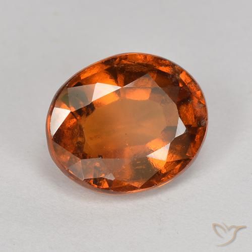 Grenat Hessonite Orange rougeâtre naturelle ovale, 2.07 ct, VS