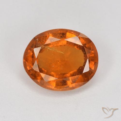 2.18ct Naturel Orange foncé Grenat Hessonite, ovale, VS-SI