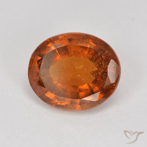 Grenat Hessonite Orange rougeâtre naturelle ovale, 1.90 ct, VS-SI