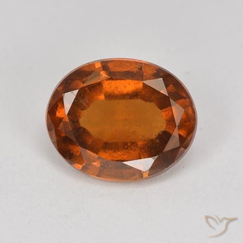 2.00ct Naturel Ambre orange Grenat Hessonite, ovale, VS