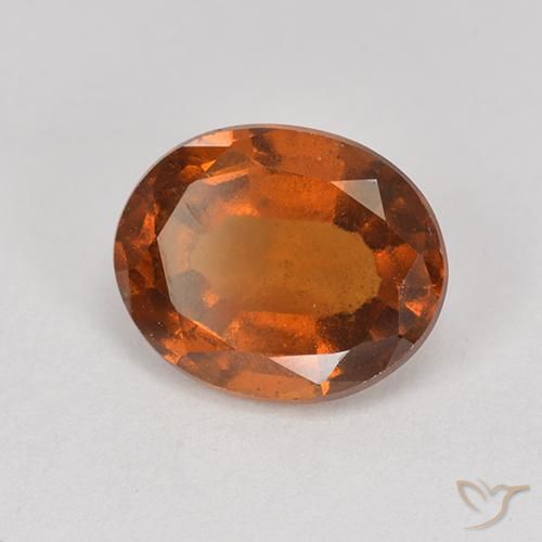 Grenat Hessonite Ambre orange naturelle ovale, 2.00 ct, VS