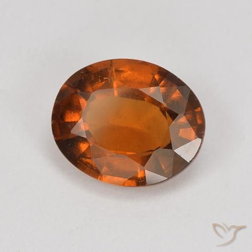 Grenat Hessonite Orange rougeâtre naturelle ovale, 1.88 ct, VS