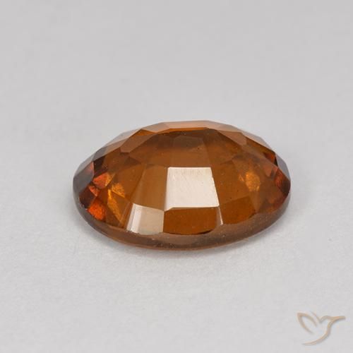Grenat Hessonite Orange rougeâtre naturelle ovale, 1.88 ct, VS
