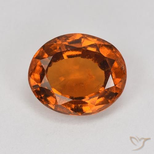 Grenat Hessonite Orange foncé naturelle ovale, 1.87 ct, VS