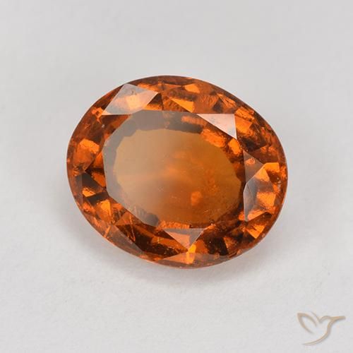 Grenat Hessonite Orange foncé naturelle ovale, 1.87 ct, VS