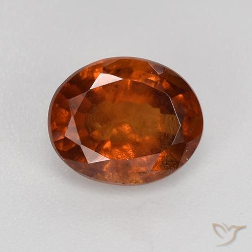Grenat Hessonite Orange feu naturelle ovale, 1.87 ct, VS-SI