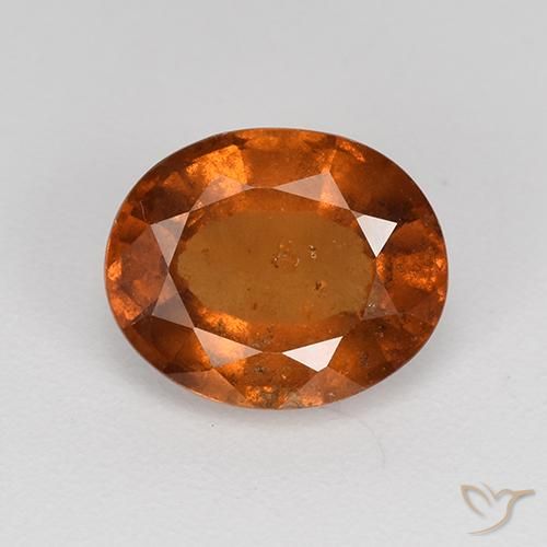Grenat Hessonite Orange rougeâtre naturelle ovale, 2.01 ct, VS-SI