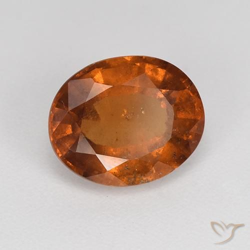 Grenat Hessonite Orange rougeâtre naturelle ovale, 2.01 ct, VS-SI