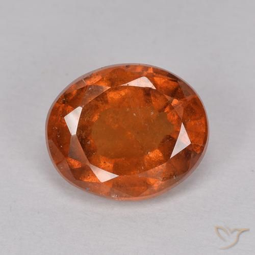 2.17ct Naturel Ambre orange Grenat Hessonite, ovale, VS-SI