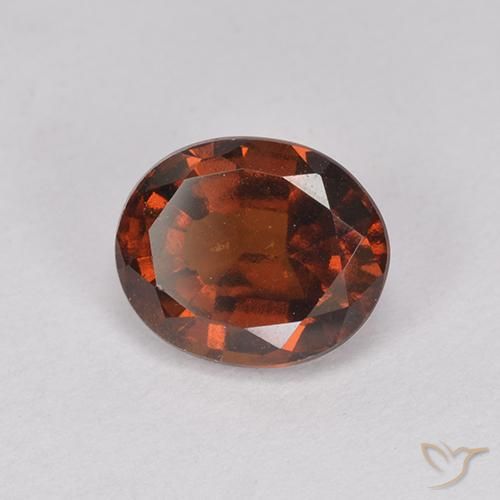 Grenat Hessonite Ambre orange naturelle ovale, 2.04 ct, VS