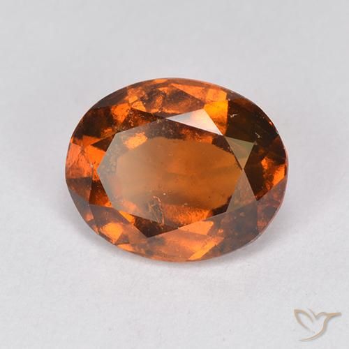 Grenat Hessonite Orange moyen-foncé naturelle ovale, 2.13 ct, VS-SI
