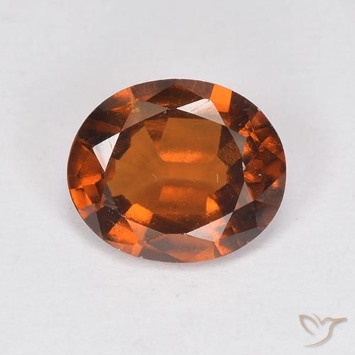 Grenat Hessonite Orange rougeâtre naturelle ovale, 1.90 ct, VS