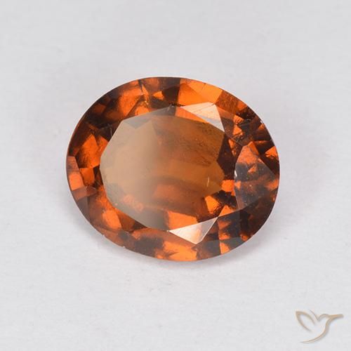 Grenat Hessonite Orange rougeâtre naturelle ovale, 1.90 ct, VS