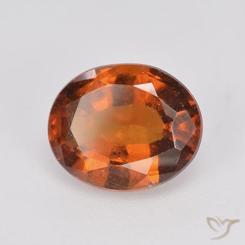 Grenat Hessonite Orange rougeâtre naturelle ovale, 2.38 ct, VS-SI