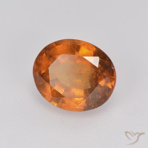 Grenat Hessonite Orange foncé naturelle ovale, 1.84 ct, VS-SI