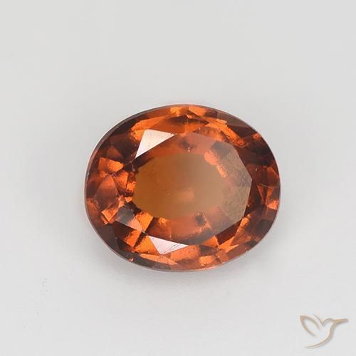 Grenat Hessonite Orange foncé naturelle ovale, 1.36 ct, VVS-VS
