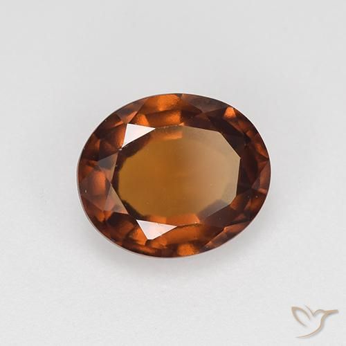 Grenat Hessonite Orange rougeâtre naturelle ovale, 1.58 ct, VVS-VS