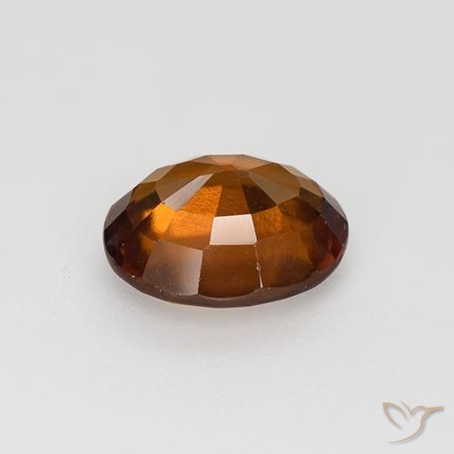 Grenat Hessonite Orange rougeâtre naturelle ovale, 1.58 ct, VVS-VS