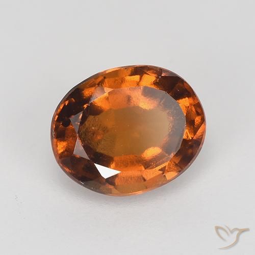 Grenat Hessonite Ambre orange naturelle ovale, 1.69 ct, VVS-VS
