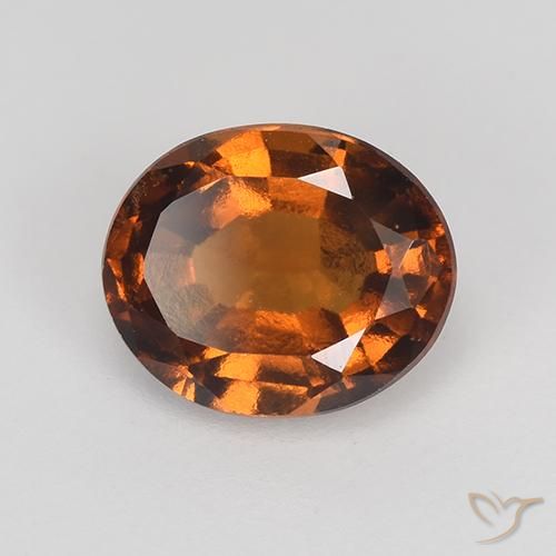 Grenat Hessonite Ambre orange naturelle ovale, 1.43 ct, VVS-VS