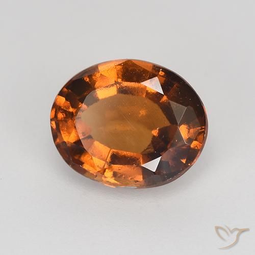 Grenat Hessonite Orange moyen-foncé naturelle ovale, 1.65 ct, VVS-VS